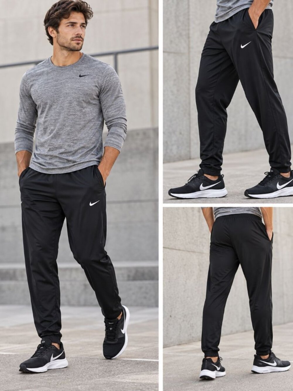Nike Dri-FIT Men's Black Athletic Jogger Pants Size L Running Training Athleisur